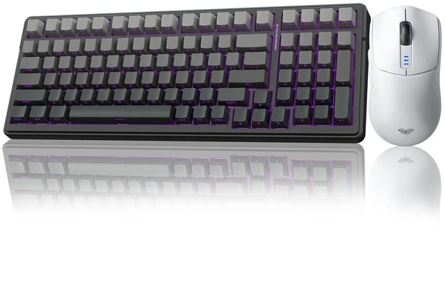 Main image of Wireless Keyboard and Mouse Combo, F99 Pro Mechanical Keyboards,Gasket Hot Swappable Custom Keyboard+SC580 Wireless Gaming Mouse White