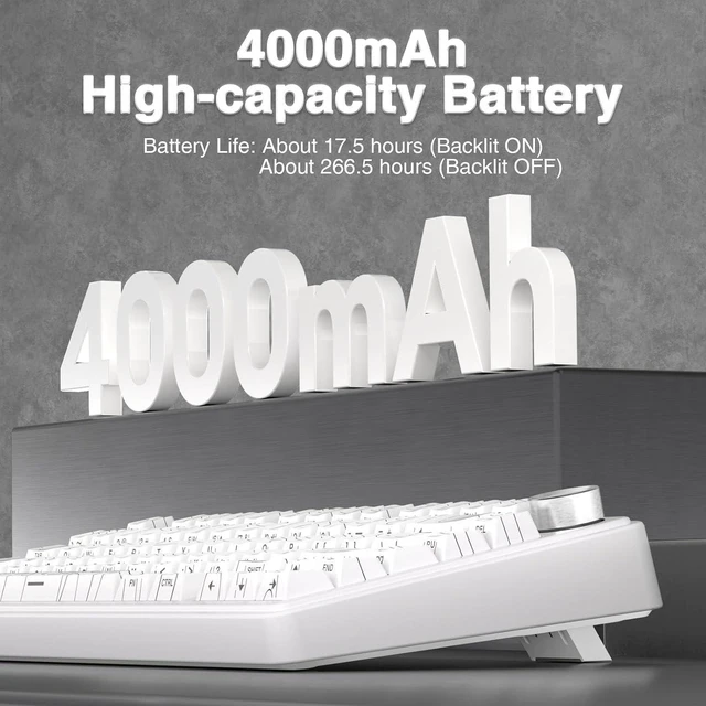 Alt view image 7 of 7 - F75 Pro Wireless Mechanical Keyboard with Knob,75% Hot Swappable Custom Gaming Keyboards,RGB Backlit,Pre-lubed Switches,Side Printed PBT Keycaps Creamy Sounding Computer Keyboard, Line White