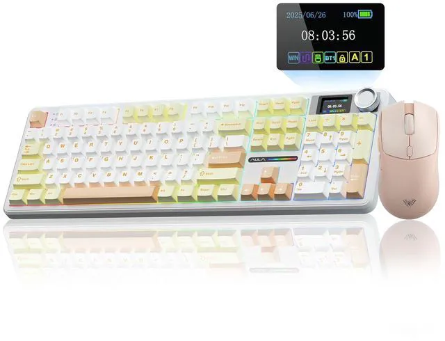 Main image of F108 PRO Wireless Mechanical Keyboard with Screen & Knob SC580 Tri-Mode Gaming Mouse