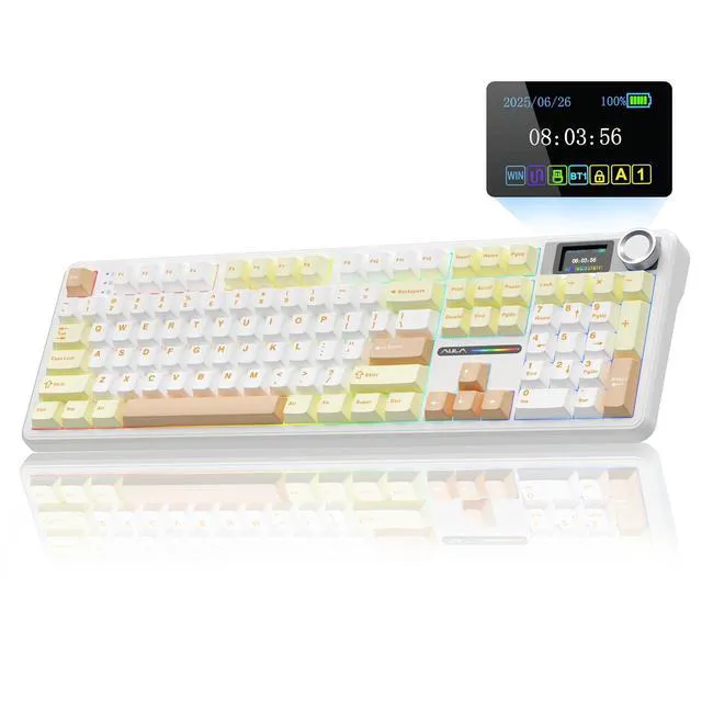 Alt view image 2 of 7 - F108 PRO Wireless Mechanical Keyboard with Screen & Knob SC580 Tri-Mode Gaming Mouse
