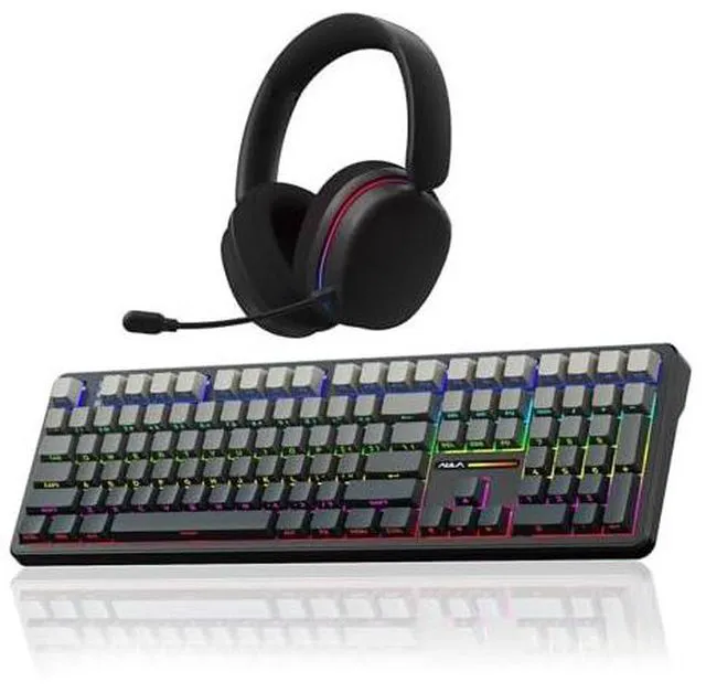 Main image of Wireless Keyboard and Headset Combo, F108 Full Size Mechanical Keyboard G7 Pro Wireless Headset