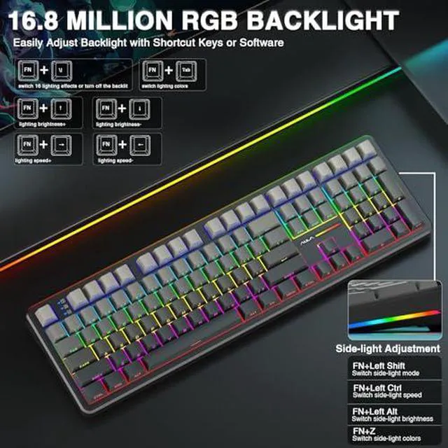 Alt view image 5 of 7 - Wireless Keyboard and Headset Combo, F108 Full Size Mechanical Keyboard G7 Pro Wireless Headset