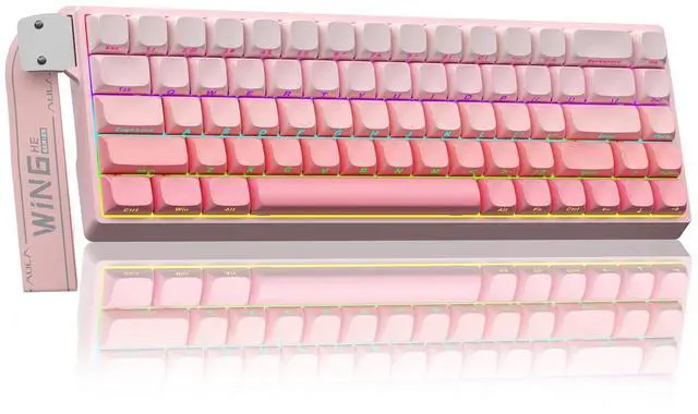 Main image of WIN68 HE Mechanical Gaming Keyboard 60%, Hall Effect Magnetic Switch, Fast Trigger Mode Adjustable Actuation, 8000Hz Polling Rate, RGB Backlit, Wired Pink Keyboard for Laptop/PC Gamer
