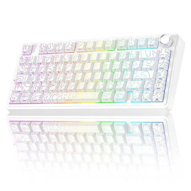 Alt view image 2 of 7 - Wireless Keyboard and Headset Combo, F75 Pro Mechanical Keyboard G7 Pro Wireless Headset