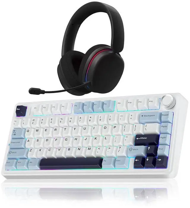 Main image of Wireless Keyboard and Headset Combo, F75 Mechanical Keyboard G7 Pro Wireless Headset