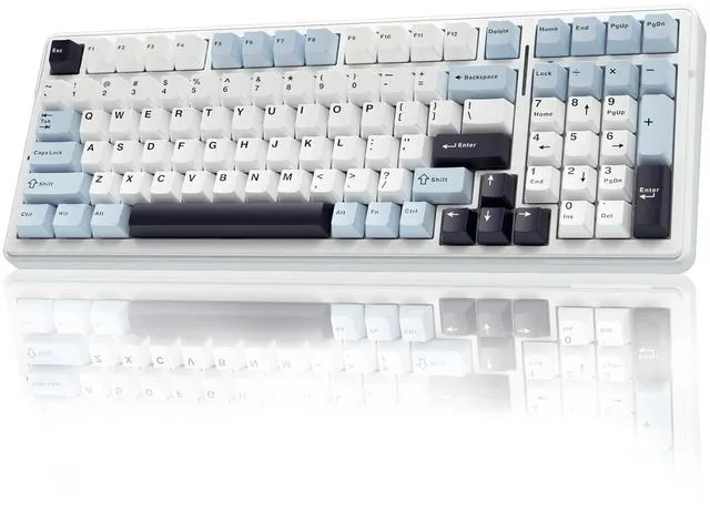 Main image of F99 Wireless Mechanical Keyboard, Hot Swappable Custom Keyboard,Pre-lubed Linear Switches,Gasket Structure,RGB Backlit Gaming Keyboard (Blue&White)