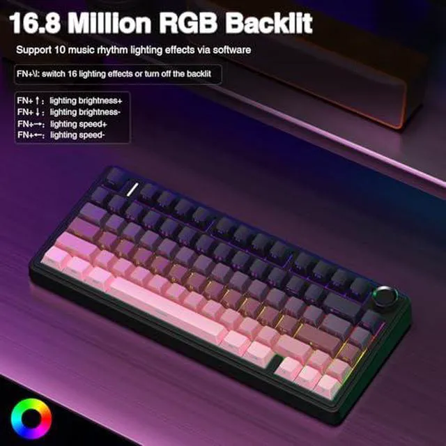 Alt view image 5 of 7 - Wireless Keyboard and Headset Combo, F75 Pro Mechanical Keyboard G7 Pro Wireless Headset