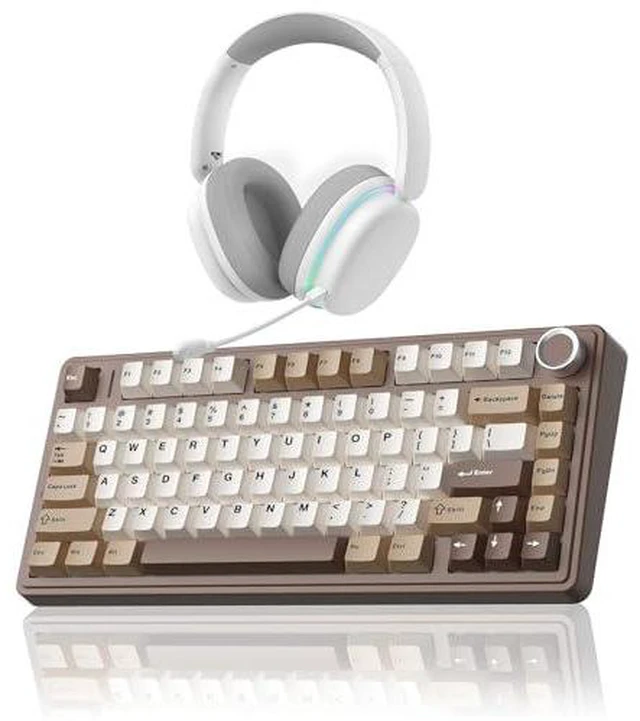 Main image of Wireless Keyboard and Headset Combo, F75 Mechanical Keyboard G7 Pro Wireless Headset