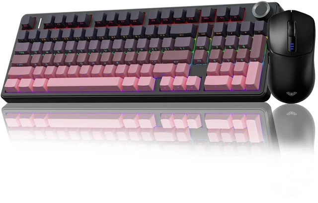 Main image of F99 Pro Wireless Mechanical Keyboard with Knob SC580 Wireless Gaming Mouse Black