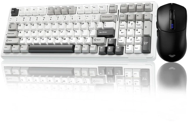 Main image of Wireless Keyboard and Mouse Combo, F99 Mechanical Keyboards Hot Swappable Custom Keyboard+SC580 Wireless Gaming Mouse Black
