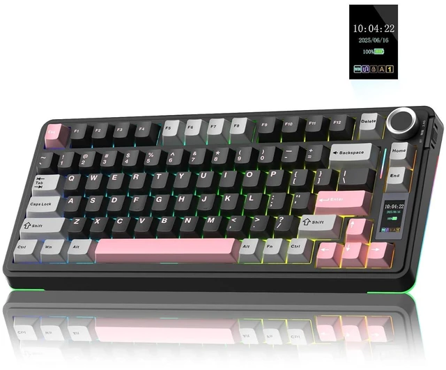 Main image of S75 PRO Wireless Mechanical Keyboard with Screen&Knob, 75% Hot Swappable Gaming Keyboard with Pre-lubed Switches, RGB Backlit, PBT Keycaps Creamy Sounding Pc Gaming Keyboards