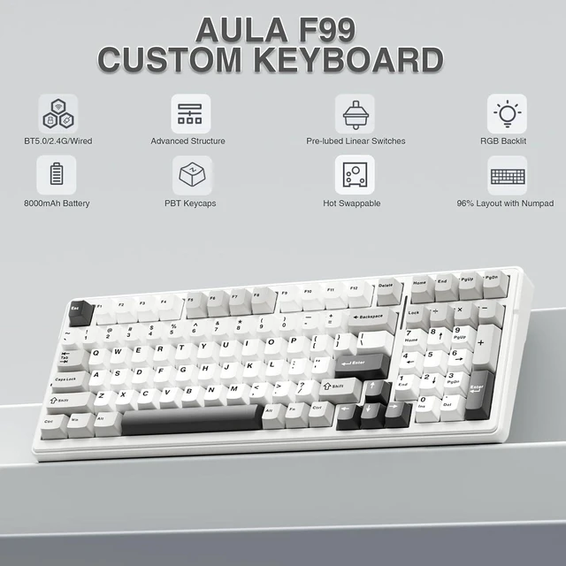 Alt view image 3 of 7 - Wireless Keyboard and Headset Combo, F99 Mechanical Keyboard G7 Pro Wireless Headset