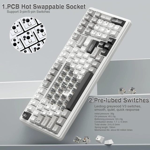 Alt view image 5 of 7 - Wireless Keyboard and Headset Combo, F99 Mechanical Keyboard G7 Pro Wireless Headset