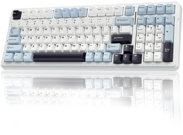Alt view image 2 of 7 - Gaming Keyboard and Mouse, F99 Wireless Mechanical Keyboards Hot Swappable Custom Keyboard+SC580 Wireless Gaming Mouse Black