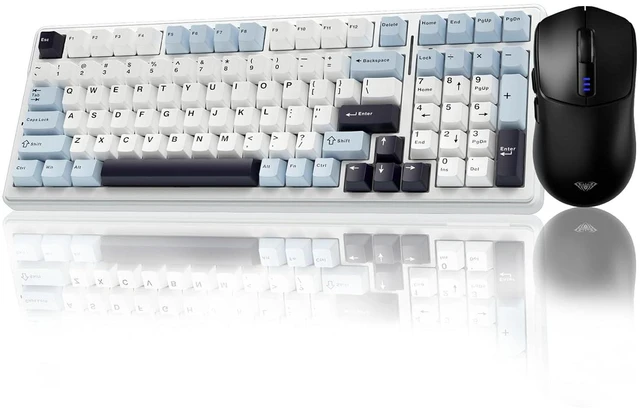 Main image of Gaming Keyboard and Mouse, F99 Wireless Mechanical Keyboards Hot Swappable Custom Keyboard+SC580 Wireless Gaming Mouse Black