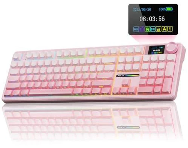 Alt view image 2 of 7 - Wireless Keyboard and Headset Combo, F108 Pro Full Size Mechanical Keyboard G7 Pro Wireless Headset