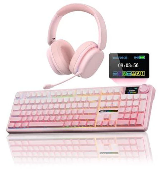 Main image of Wireless Keyboard and Headset Combo, F108 Pro Full Size Mechanical Keyboard G7 Pro Wireless Headset