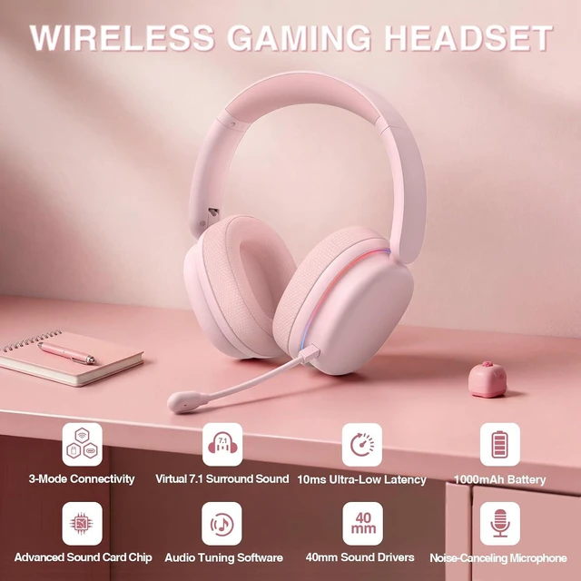 Alt view image 7 of 7 - Wireless Keyboard and Headset Combo, F108 Pro Full Size Mechanical Keyboard G7 Pro Wireless Headset