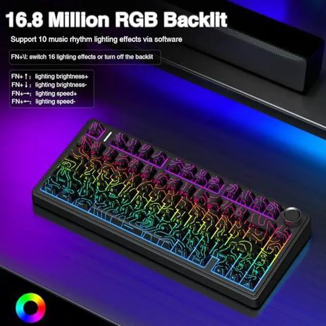 Alt view image 5 of 7 - Wireless Keyboard and Headset Combo, F75 Pro Mechanical Keyboard G7 Pro Wireless Headset