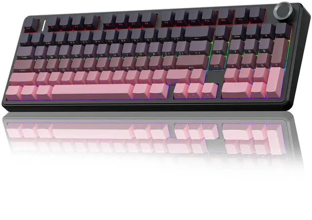 Alt view image 2 of 7 - F99 Pro Wireless Mechanical Keyboard with Knob SC580 Wireless Gaming Mouse White