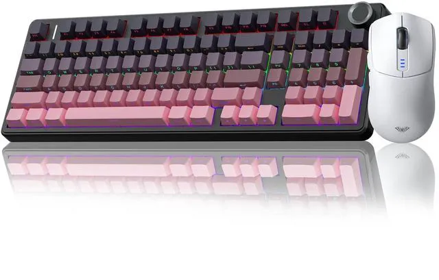 Main image of F99 Pro Wireless Mechanical Keyboard with Knob SC580 Wireless Gaming Mouse White