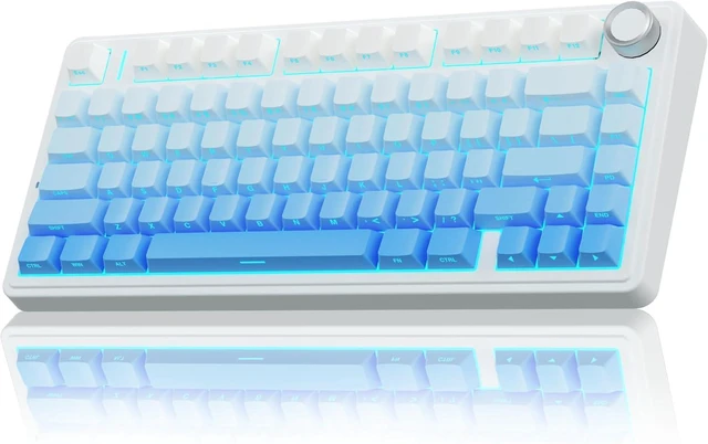 Alt view image 2 of 7 - Wireless Keyboard and Mouse Combo, F75 Pro 75% Hot Swappable Custom Keyboards+SC580 Wireless Gaming Mouse White