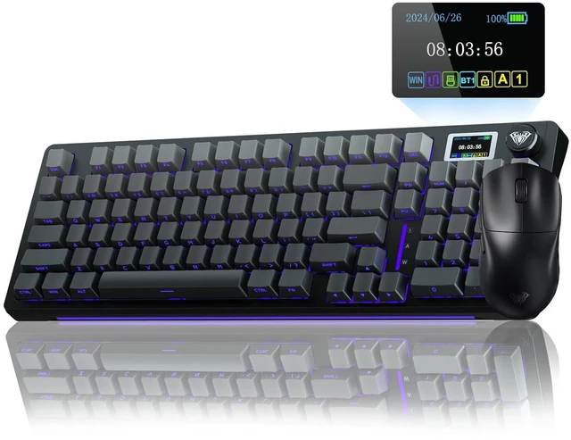 Main image of S98 Pro Wireless Mechanical Keyboard with Screen & Knob SC800 Wireless Gaming Mouse