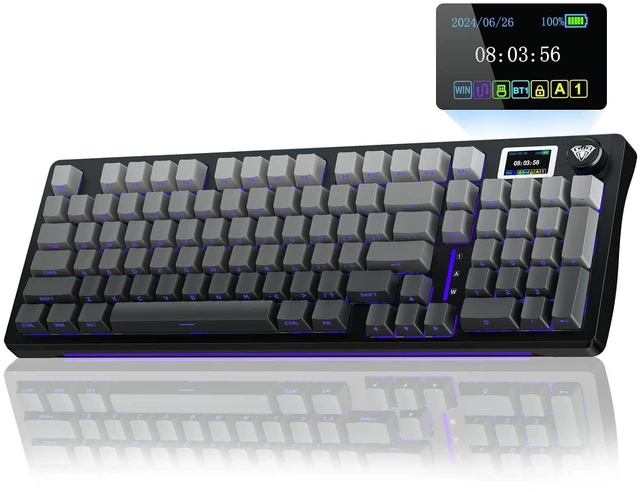 Alt view image 2 of 7 - S98 Pro Wireless Mechanical Keyboard with Screen & Knob SC800 Wireless Gaming Mouse