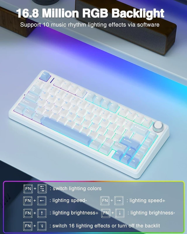 Alt view image 5 of 7 - F75 Wireless Mechanical Keyboard SC800 Wireless Gaming Mouse