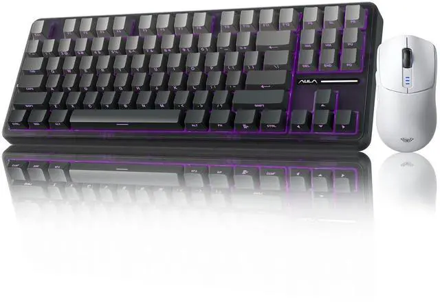 Main image of F87 Pro Wireless Mechanical Keyboard,Tri-Mode BT5.0/2.4GHz/USB-C Gasket Hot Swappable Custom Keyboard+SC580 Wireless Gaming Mouse White
