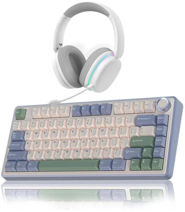 Main image of Wireless Keyboard and Headset Combo, F75 Mechanical Keyboard G7 Pro Wireless Headset