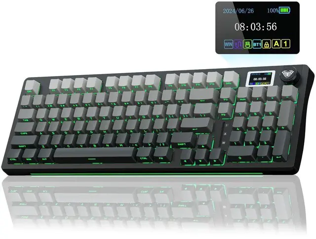 Main image of S98 Pro Wireless Mechanical Gaming Keyboard with Screen, Knob, 96 Keys