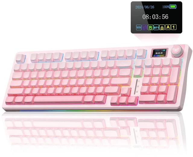 Main image of S98 Pro Wireless Mechanical Gaming Keyboard with Screen, Knob, 96 Keys