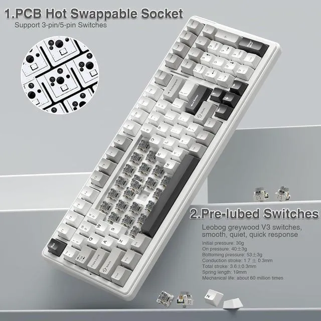 Alt view image 5 of 7 - F99 Wireless Mechanical Keyboard SC800 Wireless Gaming Mouse