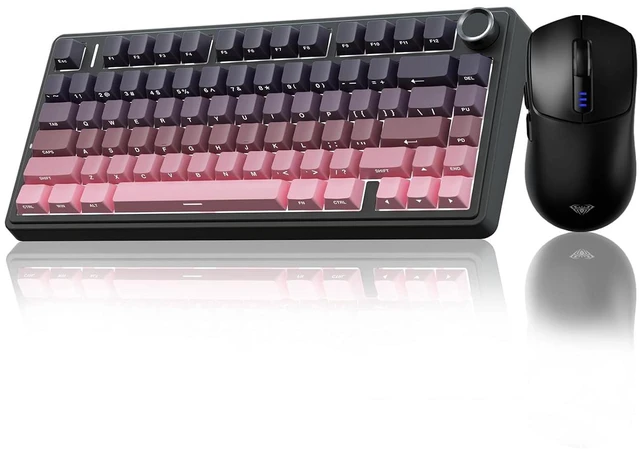 Main image of Wireless Keyboard and Mouse Combo, F75 Pro Mechanical Keyboards,75% Gasket Hot Swappable Custom Keyboard+SC580 Wireless Gaming Mouse Black