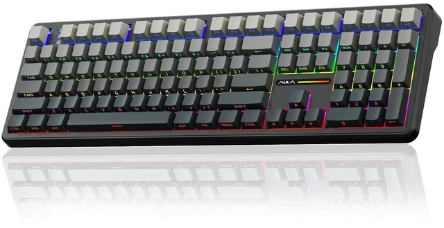 Alt view image 2 of 7 - Wireless Keyboard and Mouse Combo, F108 Full Size Mechanical Keyboard SC580 Tri-Mode Gaming Mouse
