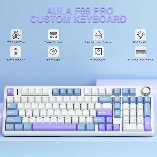 Alt view image 3 of 7 - Wireless Keyboard and Headset Combo, F99 Pro Mechanical Keyboard G7 Pro Wireless Headset