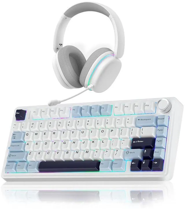 Main image of Wireless Keyboard and Headset Combo, F75 Mechanical Keyboard G7 Pro Wireless Headset