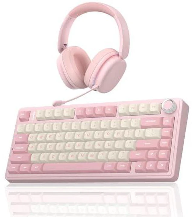 Main image of Wireless Keyboard and Headset Combo, F75 Mechanical Keyboard G7 Pro Wireless Headset