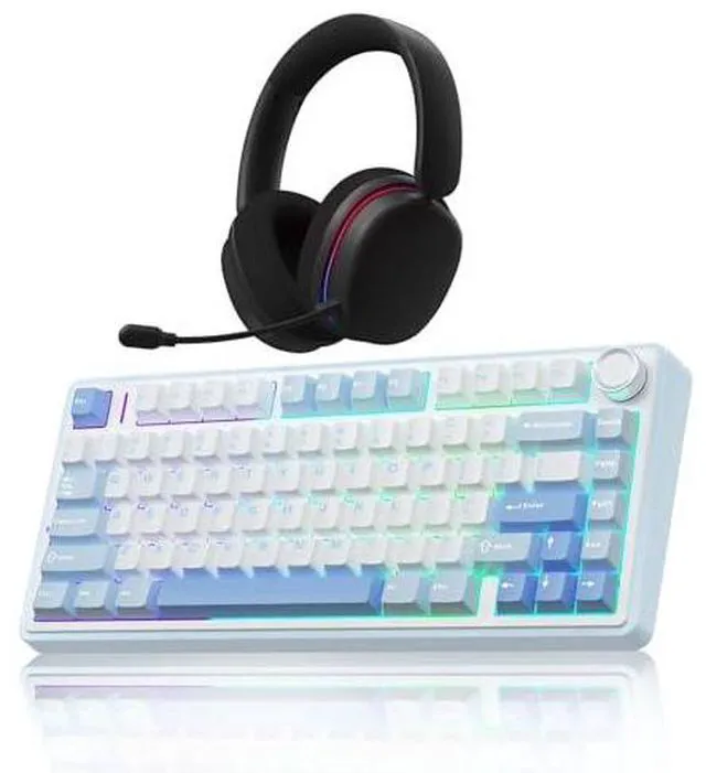 Main image of Wireless Keyboard and Headset Combo, F75 Mechanical Keyboard G7 Pro Wireless Headset