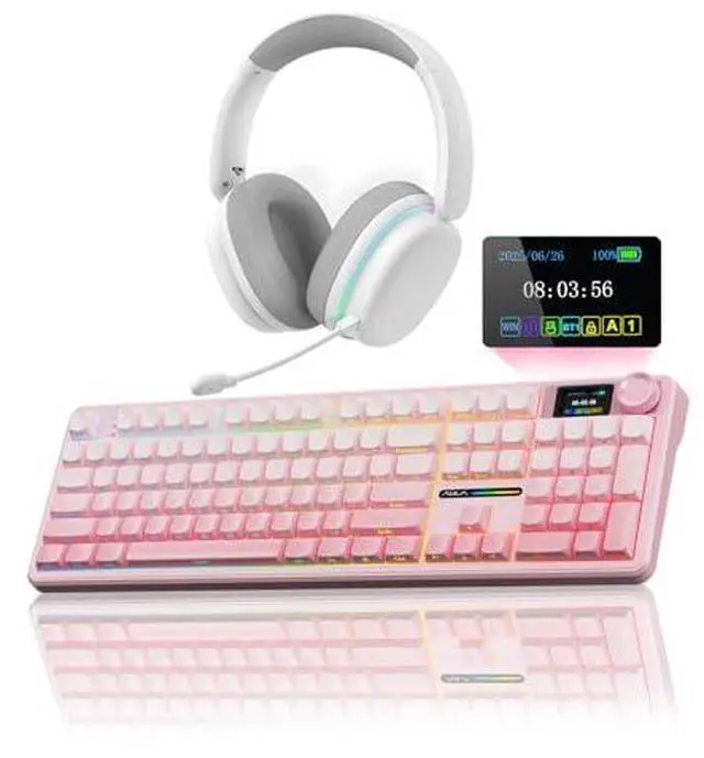 Main image of Wireless Keyboard and Headset Combo, F108 Pro Full Size Mechanical Keyboard G7 Pro Wireless Headset