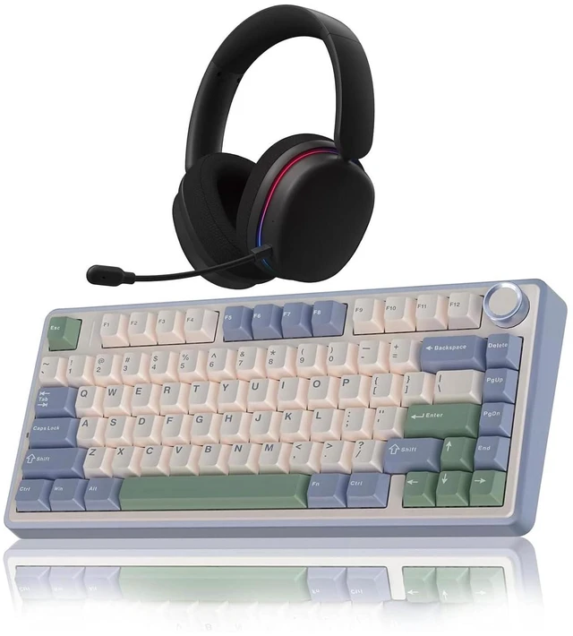 Main image of Wireless Keyboard and Headset Combo, F75 Mechanical Keyboard G7 Pro Wireless Headset