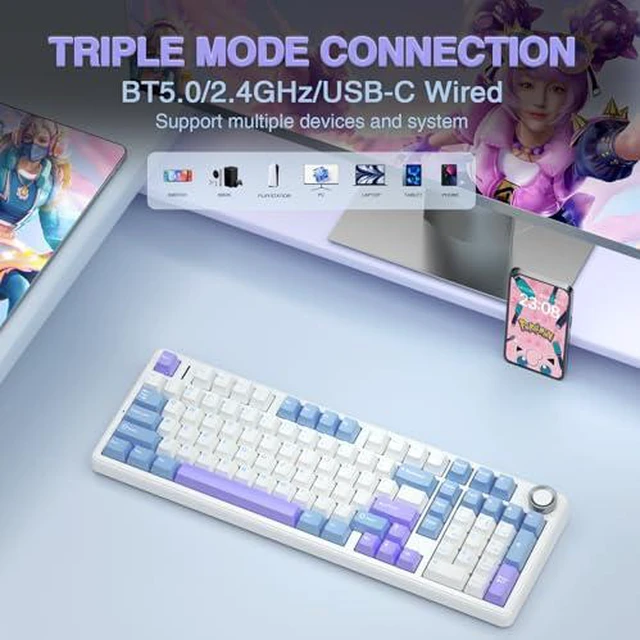 Alt view image 4 of 7 - Wireless Keyboard and Headset Combo, F99 Pro Mechanical Keyboard G7 Pro Wireless Headset