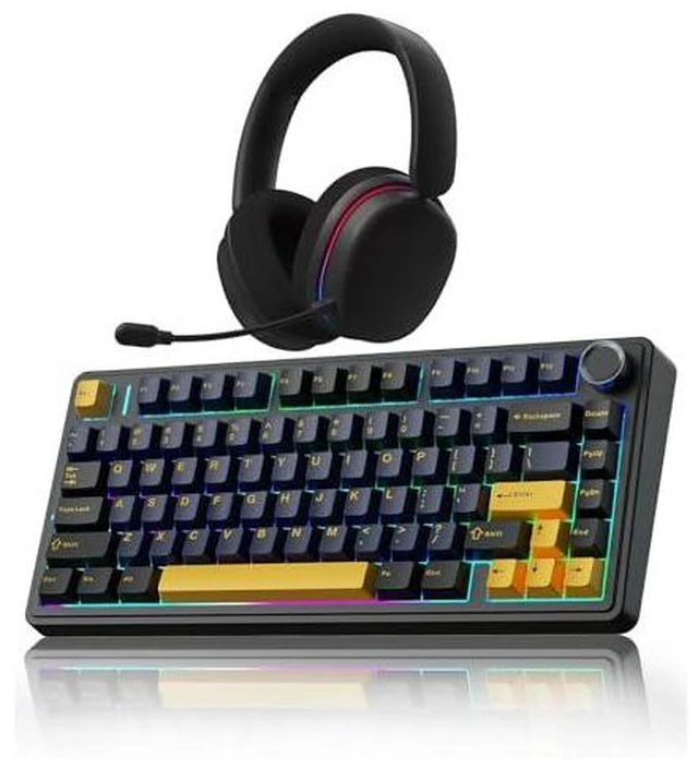 Main image of Wireless Keyboard and Headset Combo, F75 Mechanical Keyboard G7 Pro Wireless Headset