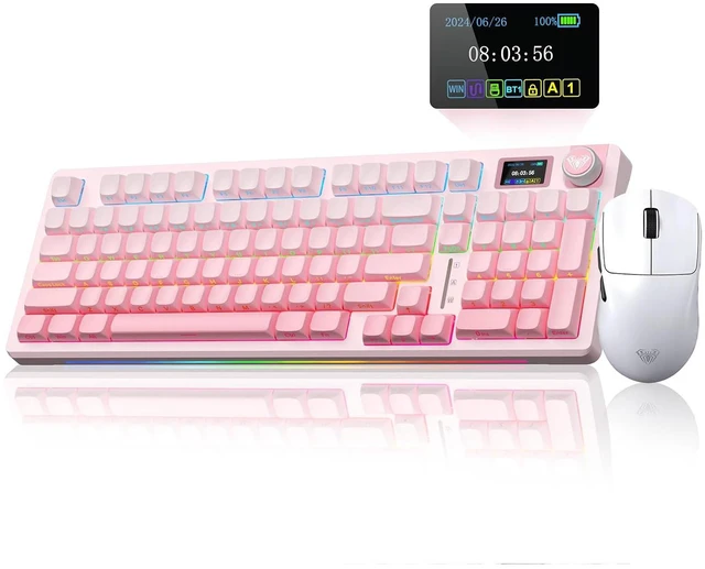 Main image of S98 Pro Wireless Mechanical Keyboard with Screen & Knob SC800 Wireless Gaming Mouse