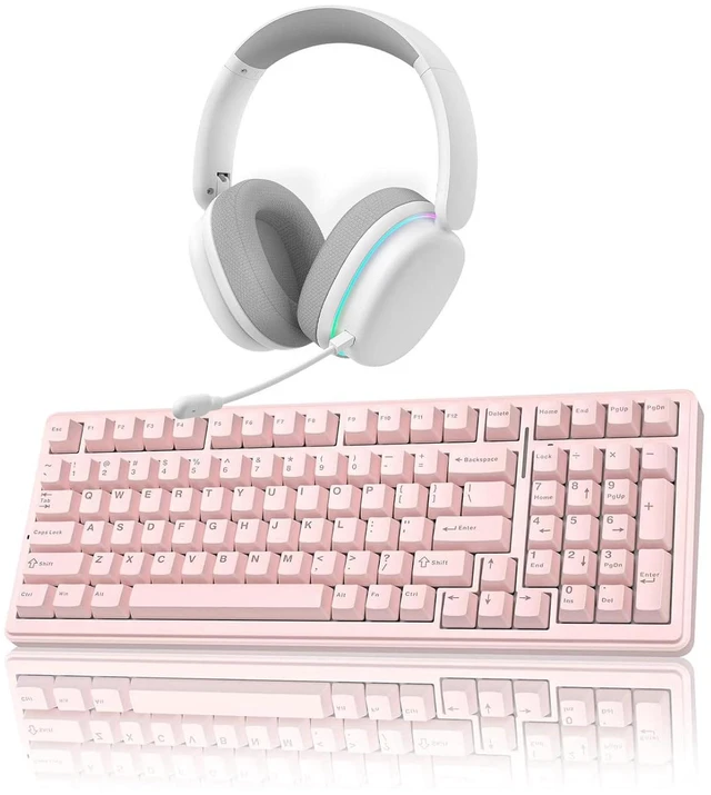 Main image of Wireless Silent Keyboard and Headset Combo, F99 Silent Mechanical Keyboard G7 Pro Wireless Headset