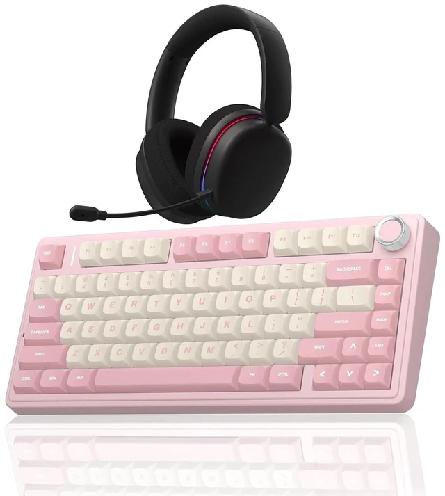 Main image of Wireless Keyboard and Headset Combo, F75 Mechanical Keyboard G7 Pro Wireless Headset