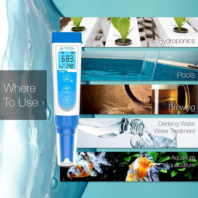 Alt view image 6 of 7 - AI311 Premium Series PH60 Waterproof pH Pocket Tester Kit, Replaceable Probe, ±0.01 pH Accuracy, Lcd display