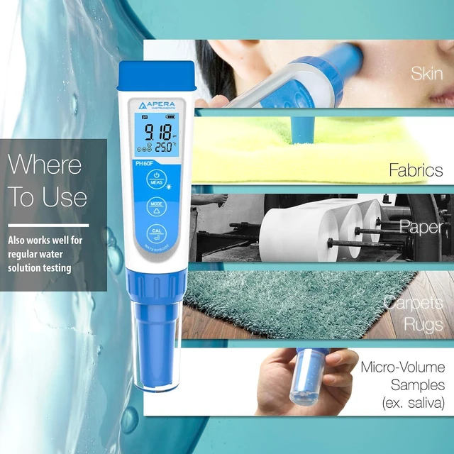 Alt view image 6 of 7 - , LLC-AI312 Premium Series PH60F Flat pH Pocket Tester Kit for Surface pH Test e.g. Skin, Textiles, Paper, etc, ±0.01 pH Accuracy