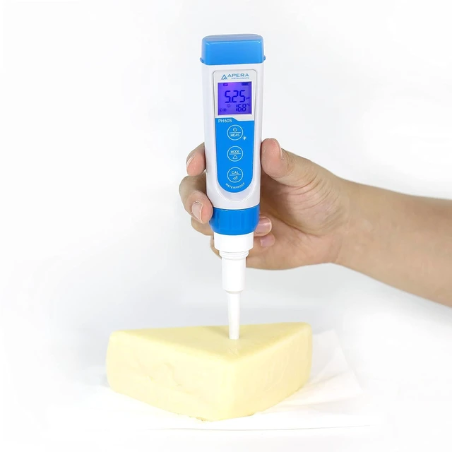 Alt view image 5 of 7 - Premium Series PH60S Food pH Meter Tester Kit with Food-Grade Swiss Spear pH Electrode, ±0.01 pH Accuracy, -2.00-16.00 pH Range (AI313)